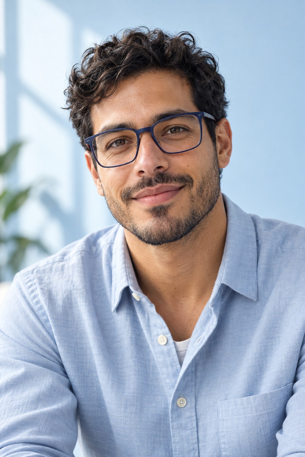 Hombre usando gafas formuladas